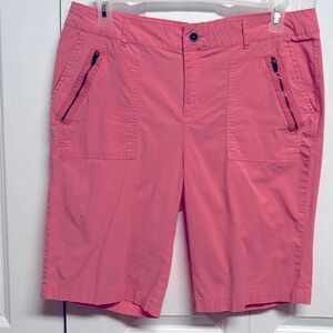Caribbean Joe Light Pink Zip Pocket High Rise Bermuda Shorts Size 14